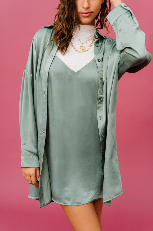 Satin Dreams Set // Dark Sage